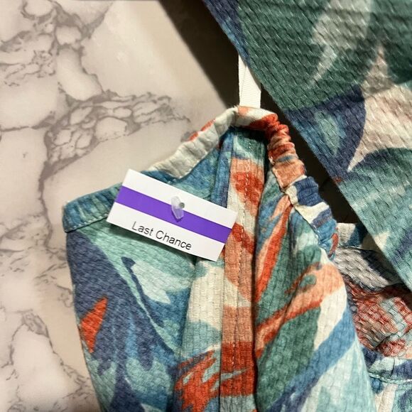 Faherty Bay Twist Dress Paradise Blossom Floral Front Slit Sleeveless Size XL - Picture 5 of 12